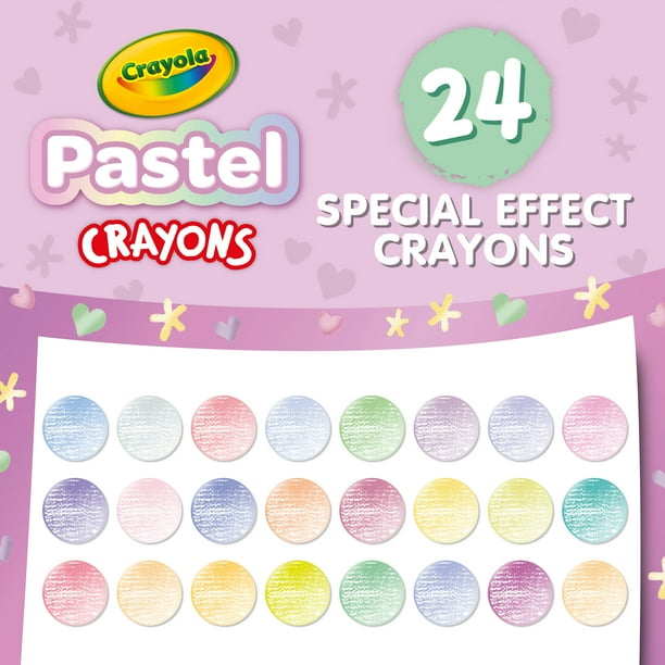 Crayola Pastel Crayons 24 Count, Pastel Art Supplies for Kids, Kids Crayons,  Child Ages 3+ 