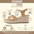thumbnail image 3 of Cushionaire Prego Espadrille Wedge Sandals for Women, Crisscross Open Toe Wedge Heels with Adjustable Ankle Strap, 3 of 21