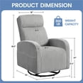 thumbnail image 7 of Yaheetech Corduroy Swivel Recliner Glider Chair Rocking Chair for Living Room, Light Gray, 7 of 7