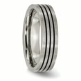 thumbnail image 4 of Titanium Enameled Flat 6mm Satin & Polished Band Ring 8.5 Size, 4 of 6