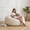 Milky white, variant on 4FT Oversized Bean Bag Chair Bed, Flannel Lazy Sofa with High Resilience Memory Foam and Removable Washable Cover for Adults Teens