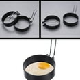 thumbnail image 2 of 2pcs Silicone Sandwich Form Breakfast Mould Round Non-sticky Steel Diy Cooking Fired Tools Pancake Kitchen Stick for Egg Maker Fried Ring Rings Non Frying .cm Tool Stainless Black, 2 of 5