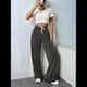thumbnail image 4 of Pantalones Deportivos Holgados de Cintura Alta con Cordón Ajustable para Mujer, Pantalones Deportivos de Pierna y Bolsillos Gris Oscuro XL, 4 of 7