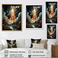 thumbnail image 4 of Designart "Rhythmic Rocketship II" Rocketship Floater Framed Canvas Print, 4 of 7
