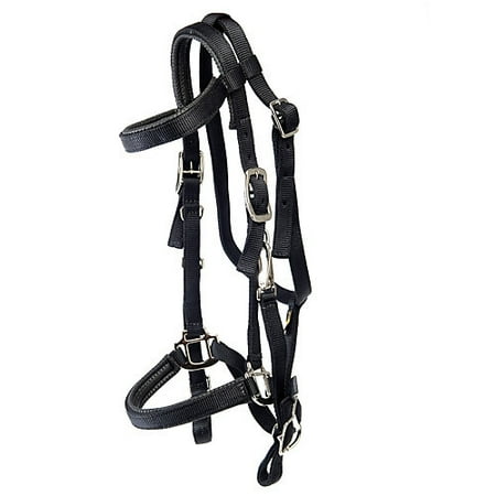 Trail Bridle - Triple E Nylon Padded Halter Trail Bridle Black