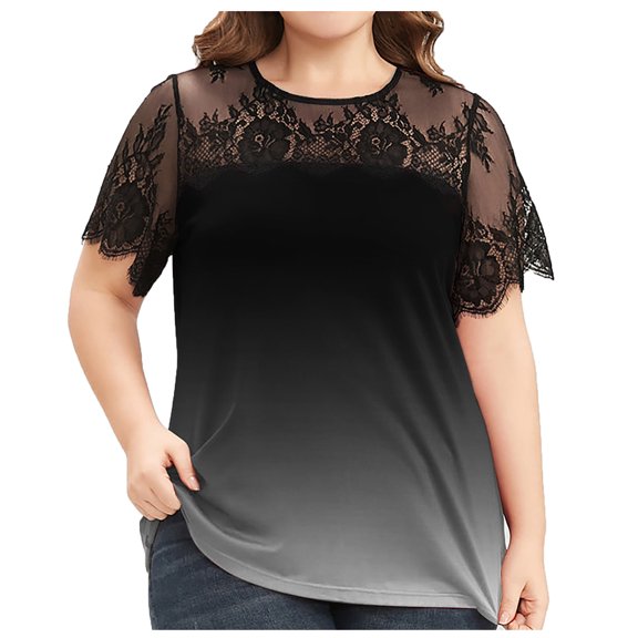 My Order Summer Shirt For Women Black Blouses for Women T Shirts Vintage Tunic Tops for Women Plus Size Tops for Women Women Top Short Sleeve Chiffon Swiss Dots Solid Short Sleeve Shirts