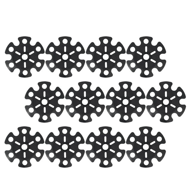 RUNROTOO 12 Pcs Embout de Remplacement Flocon de Neige Noir Protecteur en Caoutchouc pour Accessoires de Randonnée