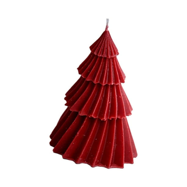 Velas s,Velas Aromáticas para Árbol de Navidad con Forma,Vela Del Árbol De Navidad Creativa,Velas s De Navidad Regalo De Navidad,Adorno navideño de Rojo