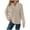 Beige, variant on Womens Waffle Hoodies Casual Long Sleeve Drawstring Jumper Sweater Button Down Hooded Sweatshirt Fall Winter Casual V Neck Loose Pullover Tops,Brown,Medium