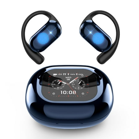 ETEPEHI Wireless Earbuds, Bluetooth 5.4 Open Ear Earbuds with Full-Color LCD Touchscreen Charging Case, 48H Playtime, Bluetooth Headphones for Running Workout Sports
