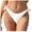 White, variant on Women's Vintage Print Low Waist Brazilian Bikini Bottoms, Drawstring Waist, Polyester and Spandex, for Water Activities