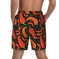 thumbnail image 3 of Kdxio Red Hot Chili Print Men'S Swim Trunks With Compression Liner 7 Inch Inseam Quick Dry Swim Shorts, 3 of 7