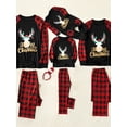thumbnail image 4 of Conjuntos De Pijamas A Juego Con Empalme A Cuadros Con Estampado De Astas Y Letras De Feliz Navidad Para La Familia (resistente Al Fuego), Ropa De Descanso Para Hombres Y Mujeres Para Bebés Y Niños, 4 of 4