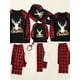 thumbnail image 4 of Conjuntos De Pijamas A Juego Con Empalme A Cuadros Con Estampado De Astas Y Letras De Feliz Navidad Para La Familia (resistente Al Fuego), Ropa De Descanso Para Hombres Y Mujeres Para Bebés Y Niños, 4 of 4