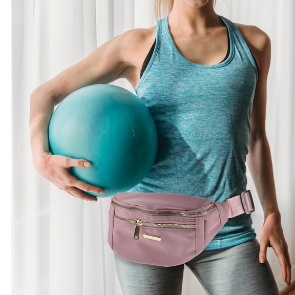 AURARMLET 1Pcs Pink Nylon Fanny Pack Purse for Women Outdoor Trips and Adventures