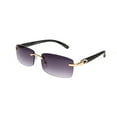 thumbnail image 6 of Slim Dean Rimless Sunglasses Rectangular Metal & Wood Art Glasses, 6 of 16