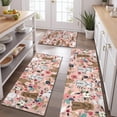 thumbnail image 2 of Poodle and Pioneer Flower Kitchen Rugs Sets Of 3,Kitchen Runner Rugs Non Skid Washable,Decorative Kitchen Floor Mats for Kitchen,Sink,Laundry,17"x30"+ 17"x47" + 17"x59", 2 of 6