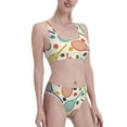 thumbnail image 2 of Daiia Racket and Tennis Ball printed 2 piece Swimsuit Bikinis for Women High Waisted Racerback Bathing Suits Summer Tummy Control Scoop Neck Swimwear-Large, 2 of 8