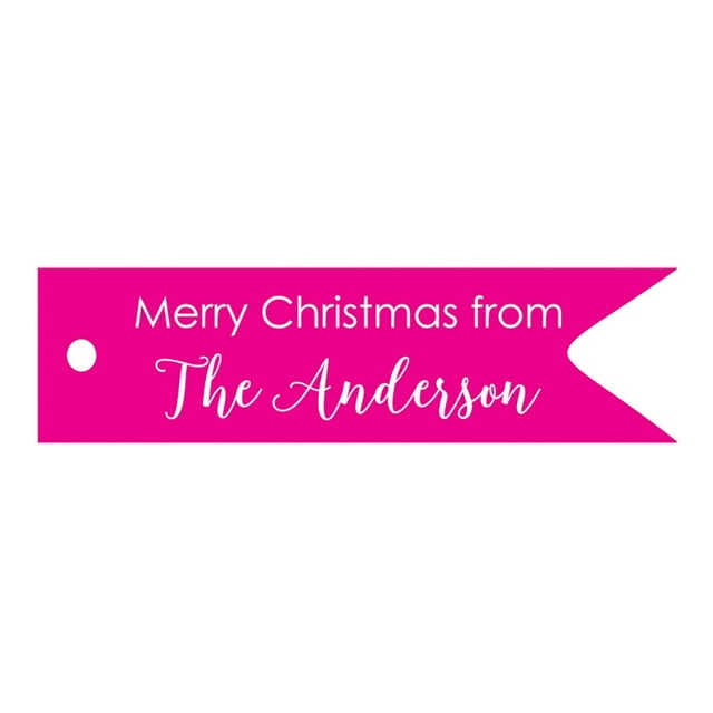100 PCS Personalized Family Name Merry Christmas Wishes Gift Tags Custom Made Hang Paper Tags