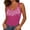 Hot Pink, variant on Sparkly Rhinestone Cami for Women Ribbed Knit U Neck Sleeveless Fitted Stretch Sequin Tank Top Party Club Date Night Out