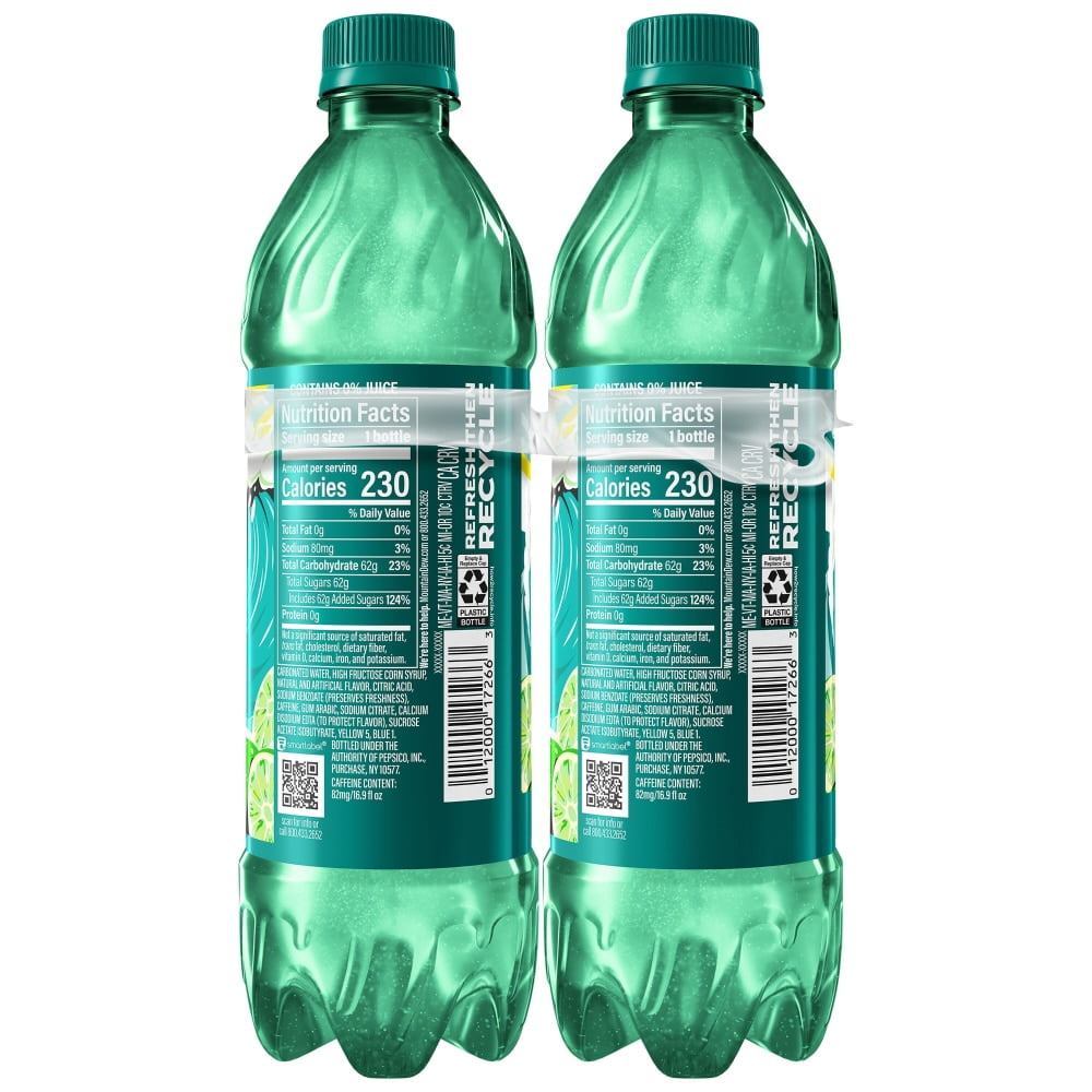 Mountain Dew Baja Blast Soda Bottles 6 CT / 16.9 fl oz - 2 Box