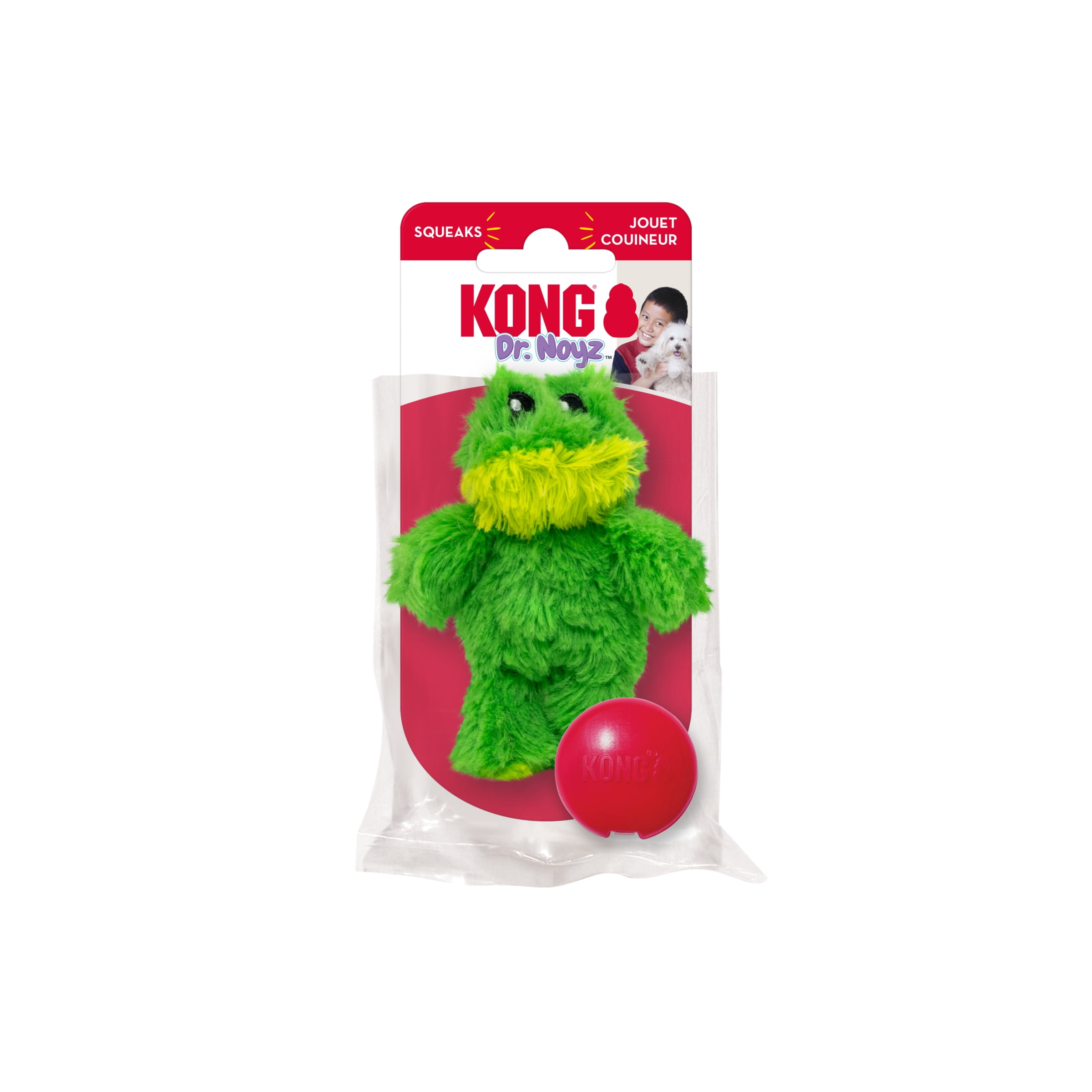 KONG® Dr.Noyz Dog Toy with Squeaker, Frog, for Dogs Up to 5 lbs