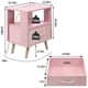 thumbnail image 2 of Mesa de noche Aenuert rosa con puertos USB y cajón, 2 of 9