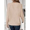 thumbnail image 5 of Remera PRETTYGARDEN de Manga Larga con Cuello en V y Tejido Acanalado Beige Talla L, 5 of 5