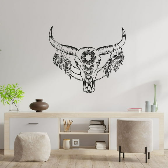 Head Feather Arrow Boho Arch Abstract Modern Bohemian Accent Wall Sticker Art Decal for Girls Boys Kids Room Bedroom Nursery House Fun Home Decor Stickers Wall Art Vinyl Decoration Size (14x20 inch)