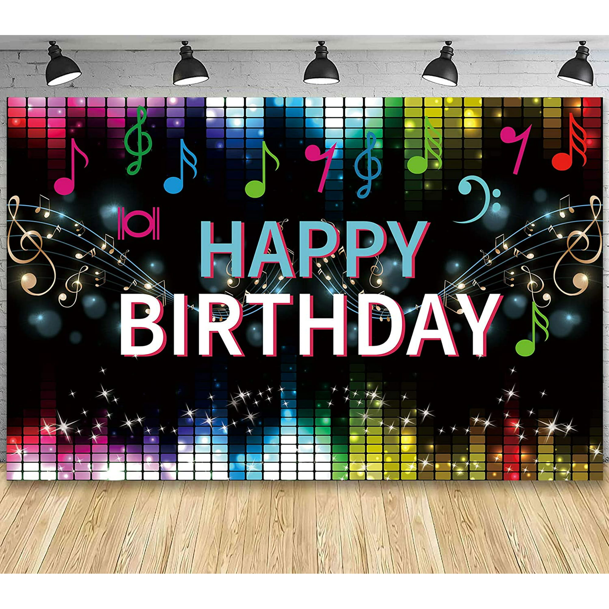 TIK TOK Happy Birthday Fabric Sign Poster Banner Backdrop with Fashion Music  Notes Bright Stars for Birthday Photo Booth Background Party Decorations  Supplies | Walmart Canada
