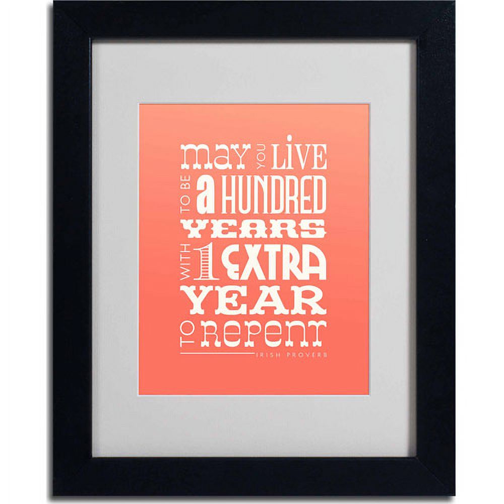 Trademark Fine Art "Irish Proverb II" Matted Framed Art by Megan Romo, Black Frame