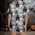 thumbnail image 5 of MuXiKeJi Clothes Women's Halloween Pajama Set Cute Ghost Pumpkin Print Milk Silk Brushed Button down Pjs Lounge Sleepwear Halloween Pajamas Women Satin,Women Christmas pjs, 5 of 9