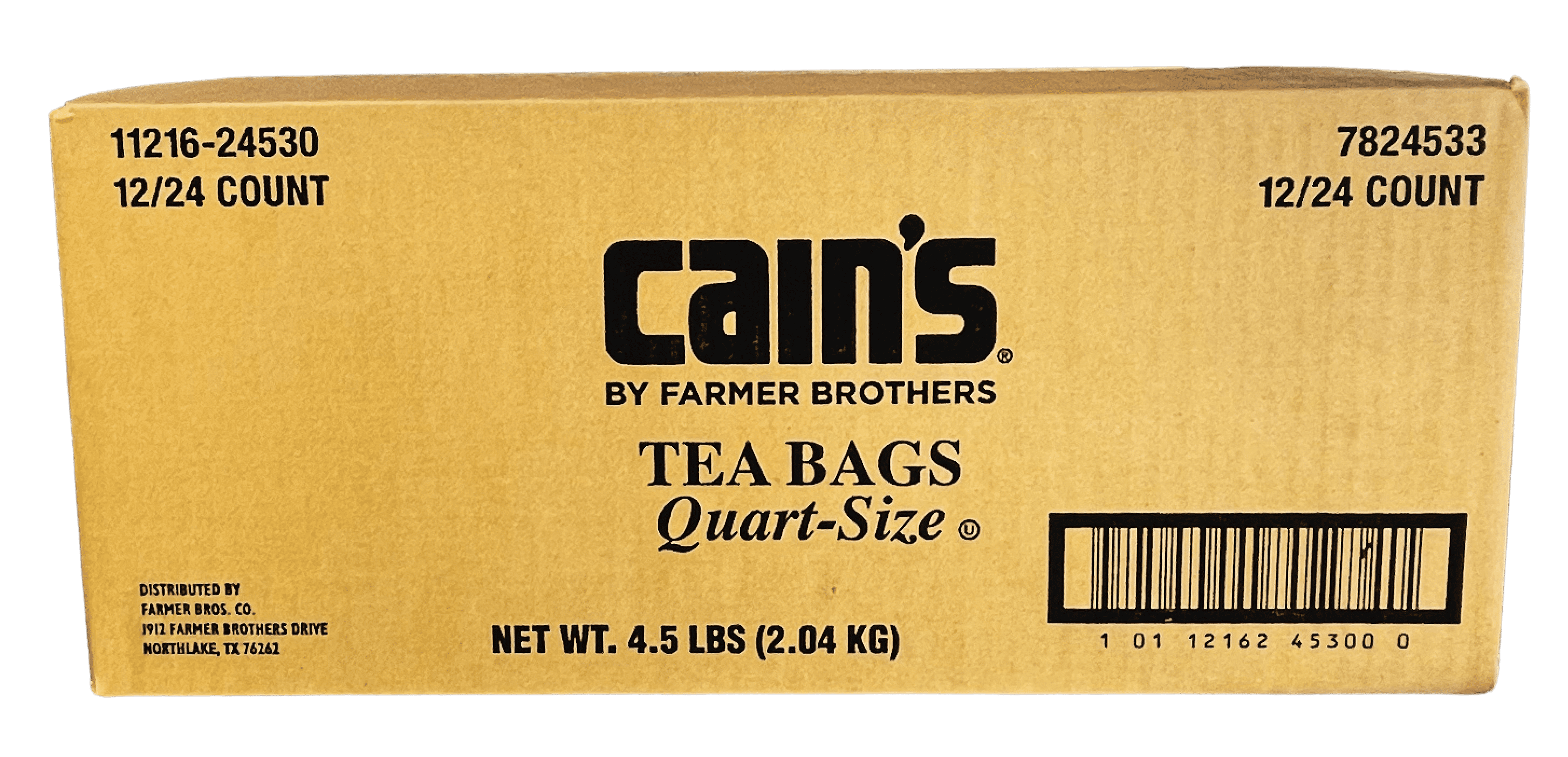 Cain's Orange Pekoe & Pekoe Cut Black Tea Family Size Tea Bags, Each Brews One Quart, Case Pack, 24 Count (Pack of 12)