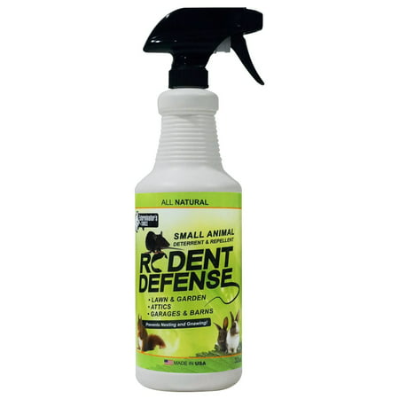 Rodent Defense Small Animal All Natural Deterrent and Repellent 32oz Spray for squirrels, rabbits, rats, gopher, raccoon and (Best Ground Squirrel Deterrent)
