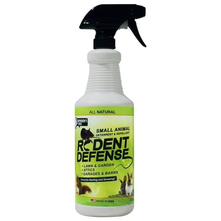 Rodent Defense Small Animal All Natural Deterrent and Repellent 32oz Spray for squirrels, rabbits, rats, gopher, raccoon and (Best Rabbit Repellent Spray)