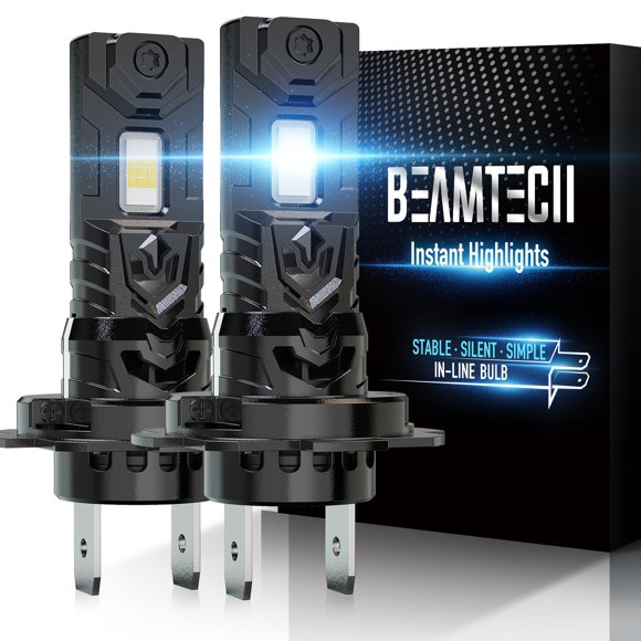 Bombilla BEAMTECH H7 de 6500 K, xenón blanco con ventilador turbo (paquete de 2)