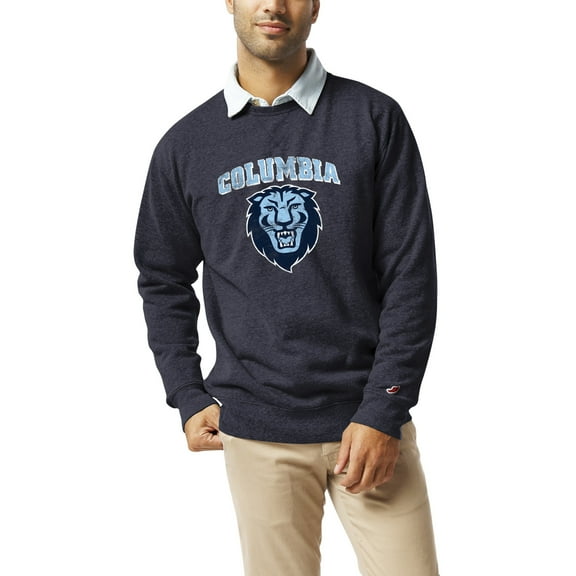 Men's League Collegiate Wear  Heather Navy Columbia University  Heritage Tri-Blend Pullover Sweatshirt