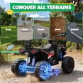 thumbnail image 6 of 24V Kids Ride On ATV for Ages 3-8, 4WD Electric Quad with 4 Motors, Bluetooth Music, LED Lights, Spring Suspension, 3-5 km/h, 110 lbs Capacity, Battery Powered Toy for Boys Girls, Black, 6 of 8
