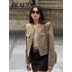 thumbnail image 5 of TRAFZA-abrigo Vintage liso para mujer, chaqueta de manga larga con cuello redondo con botones y bolsillo, ropa de abrigo informal elegante para Primavera, 2024, 5 of 5
