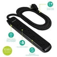 thumbnail image 5 of (2 pack) Philips 6-Outlet Surge Protector, 1080J, 10ft Braided Cord, Grounded, Black, 5 of 10