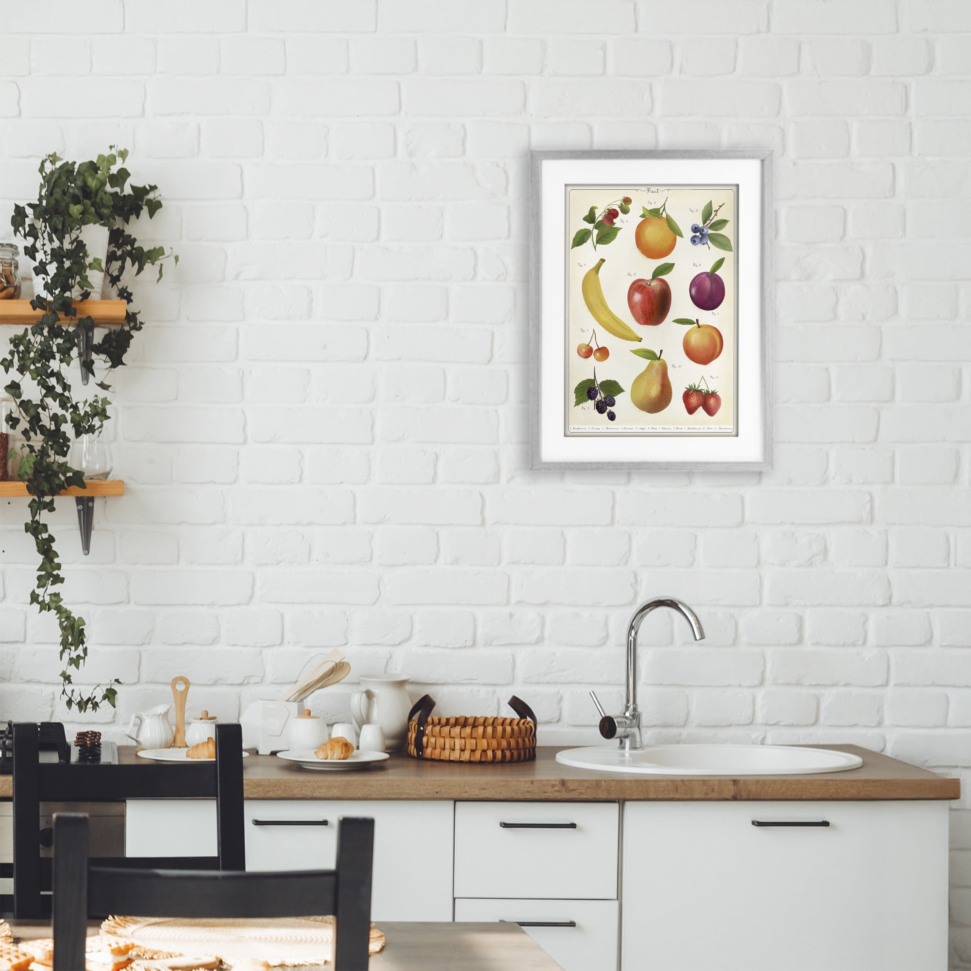 Stupell Industries Fruit Collection Studies Gray Framed Print Under Glass, design by Diane Neukirch