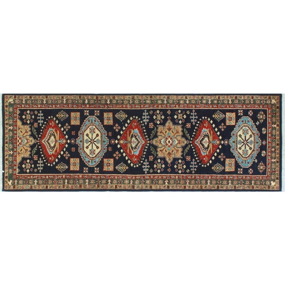 Aria Howard Blue/Gold Rug, 2'7" x 7'7"