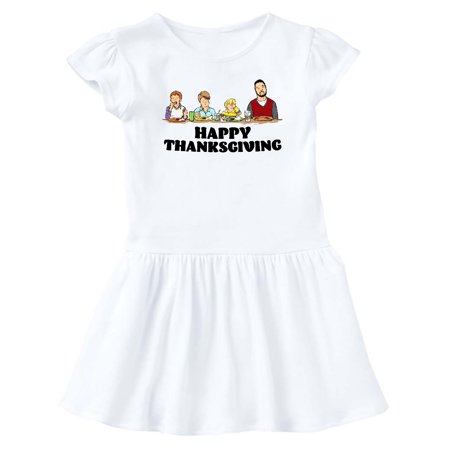 

Inktastic Happy Thanksgiving Kid s Table Trouble Gift Baby Girl Dress