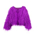 thumbnail image 6 of Hueook Faux Fur Vest Women Winter Solid Color Casual Extended Warm Jacket Purple XL, 6 of 6
