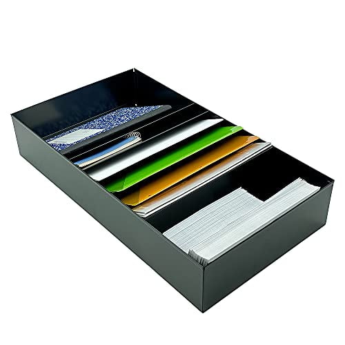 Huron Stationery Holder Drawer 5 Slot, Black Steel