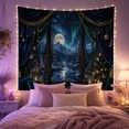 thumbnail image 2 of Armchair Bookshelf Cat with Through Wood Window Into, Cozy Dark Academia for Book Lovers, Reading Nook Wall Decor, Christmas Gift, Tapestry Wall Hanging for Bedroom and Dorm, 2 of 7