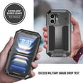 thumbnail image 3 of Case for iPhone 16 Plus,Military Grade 3 in 1 Metal Full-Body Rugged Stylish Kickstand Protective Case with Built-in Screen Protector Phone Case for iPhone 16 Plus,6.7 inch 2024 (Silver), 3 of 14
