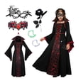 thumbnail image 2 of Vampire Costume, Draculaura Costume, Medieval Dress Costume, Womens Halloween Vampire Costume Medieval Gothic Dress Set for Cosplay Party Carnival Dress Up and Themed Holiday Gathering, 2 of 9