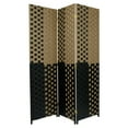 thumbnail image 2 of Red Lantern 6 ft. Tall Woven Fiber Folding Screen - Olive and Black - 6 Panel, 2 of 4