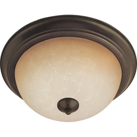- Maxim Lighting One Light Flush Mount, Oil Rubbed Bronze Finish with Wilshire Glass